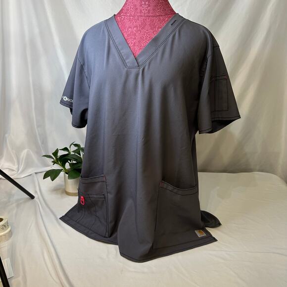 Carhartt Scrub Top Force Modern Fit Gray/Grey Nursing Vet Size XL - Picture 1 of 9